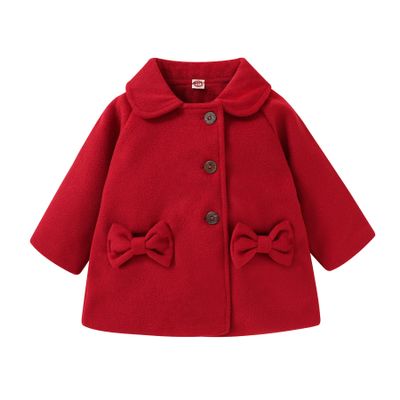 SWNONE Baby Coats Fall Winter Kid Baby Girl Cloak Button Jacket Clothes Baby Outwear Clothes (Burgundyt Coat, 2-3 T)