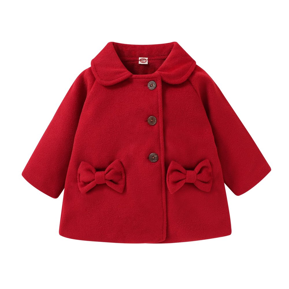 SWNONE Baby Coats Fall Winter Kid Baby Girl Cloak Button Jacket Clothes Baby Outwear Clothes (Burgundyt Coat, 2-3 T)