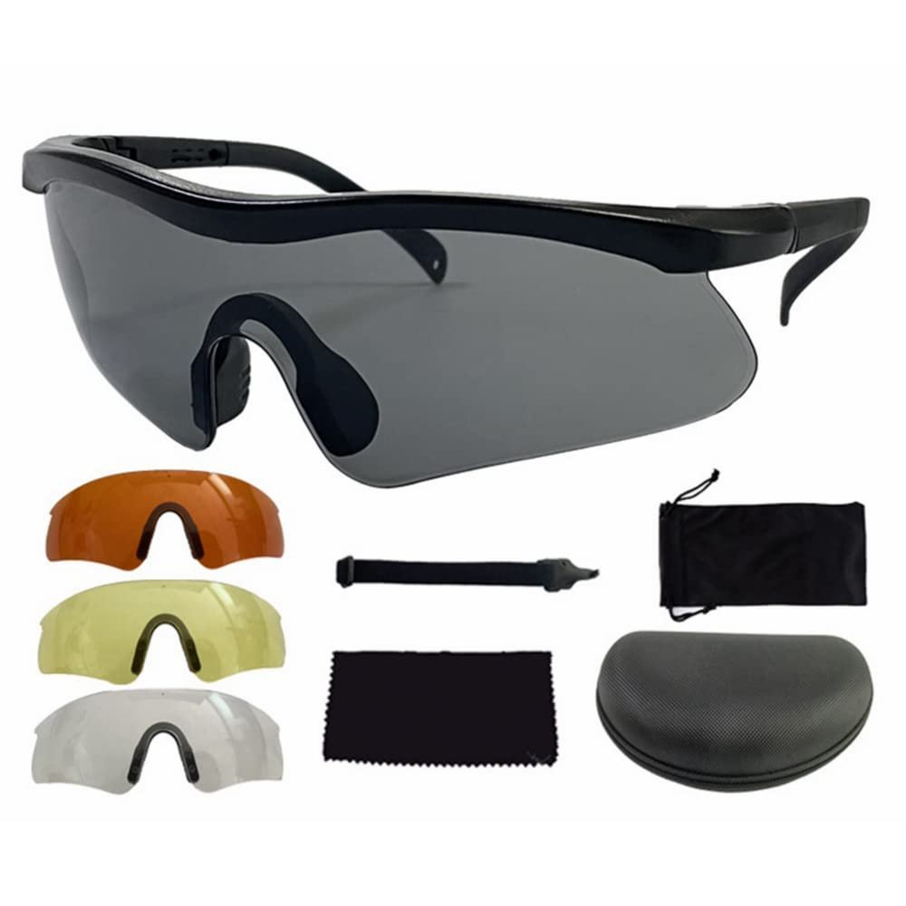 Shooting Glasses Telescopic Scheduling Rotating Goggles Thickened Lenses Tactical UV400 Protective Glasses Four Lenses