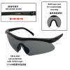 Shooting Glasses Telescopic Scheduling Rotating Goggles Thickened Lenses Tactical UV400 Protective Glasses Four Lenses view 2