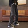 DIYAGO MEN Jeans for Fashion Hip Hop Design Straight Leg Deimn Pants Casual Trendy Ripped Jean Baggy Teen Hipster Original Streetwear Slim Fit Winter Summer Christmas Cowboy Trousers 999-black XL view 2