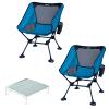 iClimb 2 Anti-Sinking Large Feet Chair and 1 Solo Mini Folding Table Bundle, Ultralight Compact for Two Person Outdoor Backpacking Hiking Camping Beach Concert view 1