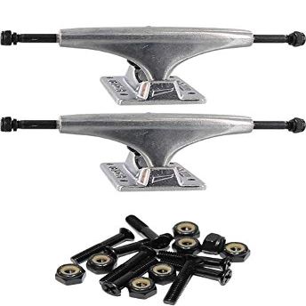 Warehouse Skateboards Tensor Trucks Alloy Polished Skateboard Trucks - 4.75" Hanger 7.5" Axle with 1" Raven Black Hardware - Bundle of 2 Items
