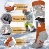 Hylaea Merino Wool Ski Socks Kids, Knee-high Warm Thermal Snowboard Skating Socks for Toddler Boys and Girls Pink Grey Small view 4