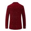 Maiyifu-GJ Men One Button Floral Velvet Blazer Luxury Printed Slim Fit Stylish Dress Suit Paisley Wedding Prom Dinner Jacket (Red,Small) view 2