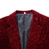 Maiyifu-GJ Men One Button Floral Velvet Blazer Luxury Printed Slim Fit Stylish Dress Suit Paisley Wedding Prom Dinner Jacket (Red,Small) view 3