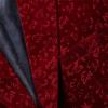 Maiyifu-GJ Men One Button Floral Velvet Blazer Luxury Printed Slim Fit Stylish Dress Suit Paisley Wedding Prom Dinner Jacket (Red,Small) view 4
