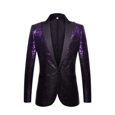 Men Shiny Sequins Suit Jacket Blazer One Button Luxury Party Tuxedo Weddings Dinner Prom Shiny Banquet Sport Coat (Multicolor,XX-Large)