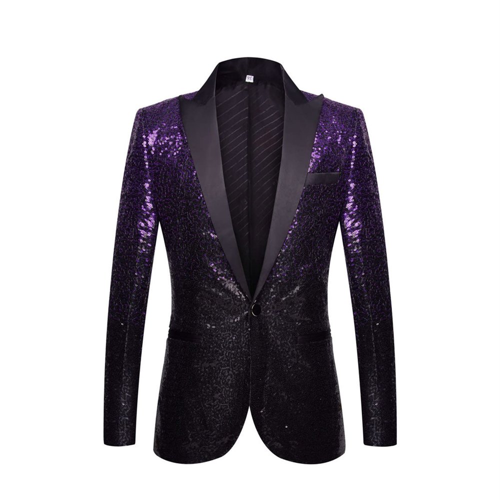 Men Shiny Sequins Suit Jacket Blazer One Button Luxury Party Tuxedo Weddings Dinner Prom Shiny Banquet Sport Coat (Multicolor,XX-Large)