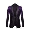 Men Shiny Sequins Suit Jacket Blazer One Button Luxury Party Tuxedo Weddings Dinner Prom Shiny Banquet Sport Coat (Multicolor,XX-Large) view 1