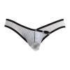 JEsilunmaMY Mens See Through Underwear Low Rise Mesh Breathable Bulge Pouch Panties High Stretch Bikini Briefs Underpants (White,Medium) view 1