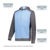 Augusta Sportswear Youth Three-Season Fleece Full Zip Hoodie Columbia Blue/Carbon Heather M view 4
