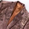 Maiyifu-GJ Mens Notched Lapel Dress Floral Suit Luxury Printed Slim Fit Stylish Blazer Casual Single Breasted Wedding Jacket (Brown,6X-Large) view 3