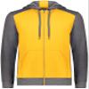 Augusta Sportswear Youth Three-Season Fleece Full Zip Hoodie Gold/Carbon Heather S view 1