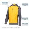 Augusta Sportswear Youth Three-Season Fleece Full Zip Hoodie Gold/Carbon Heather S view 4