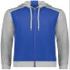 Augusta Sportswear Youth Three-Season Fleece Full Zip Hoodie Royal/Grey Heather M view 1