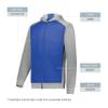 Augusta Sportswear Youth Three-Season Fleece Full Zip Hoodie Royal/Grey Heather M view 4