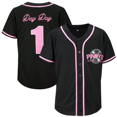 Men's Pinky's Next Friday Movie Baseball Jersey Day Day CD Store Sports Fan Hip Hop Jerseys Stitched (XXL, Black)