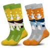 Hylaea Merino Wool Ski Socks Kids, Knee-high Warm Thermal Snowboard Skating Socks for Toddler Boys and Girls Orange Yellow Small view 1