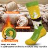 Hylaea Merino Wool Ski Socks Kids, Knee-high Warm Thermal Snowboard Skating Socks for Toddler Boys and Girls Orange Yellow Small view 2