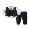 Abolai Baby Boys' 4 Piece Gentleman Set with Shirt,Tie,Vest and Pant Black 90 view 1