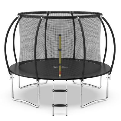 Simple Deluxe Trampoline for Kids with Safety Enclosure Net 12FT Wind Stakes Simple Deluxe 400LBS Weight Capacity Outdoor Backyards Trampolines with Non-Slip Ladder for Children Adults Family, Black