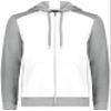 Augusta Sportswear Youth Three-Season Fleece Full Zip Hoodie White/Grey Heather S view 1
