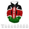 Kenyan Flag Hoodie Sweatshirt Full Printed Pullover Sports Long Sleeve Hoodies with Pockets for Unisex S view 2