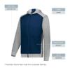 Augusta Sportswear Youth Three-Season Fleece Full Zip Hoodie Navy/Grey Heather M view 4
