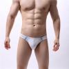 JEsilunmaMY Ice Silk Underwear for Men Low Waist Bulge Pouch Thong Bikini Briefs Stretch Breathable G-String Sexy Panties (White,Large) view 4