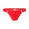 JEsilunmaMY Ice Silk Underwear for Men Low Waist Bulge Pouch Thong Bikini Briefs Stretch Breathable G-String Sexy Panties (Red,Medium) view 1
