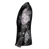 Mens Notched Lapel Dress Floral Suit Luxury Printed Slim Fit Stylish Blazer Casual Single Breasted Wedding Jacket (Black,4X-Large) view 3