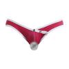 JEsilunmaMY Mens See Through Underwear Low Rise Mesh Breathable Bulge Pouch Panties High Stretch Bikini Briefs Underpants (Red,Medium) view 1