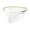 JEsilunmaMY Mens Breathable Bikini Briefs Ice Silk Low Rise Bulge Pouch G-String Thongs Solid Color Stretch Hollow Underwear (White,Small) view 1