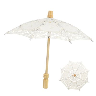 Totority Embroidery Lace Parasol Lace Umbrella, Parasol Umbrella Vintage 15CM Bridal Wedding White Craft Ornament for Decoration Photo Party Wedding Photo