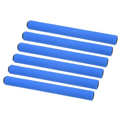PATIKIL Relay Track Baton, 6 Pack Sponge Stainless Steel Tube Race Field Running Stick for Outdoor Athletics Sport Game Tool, Blue