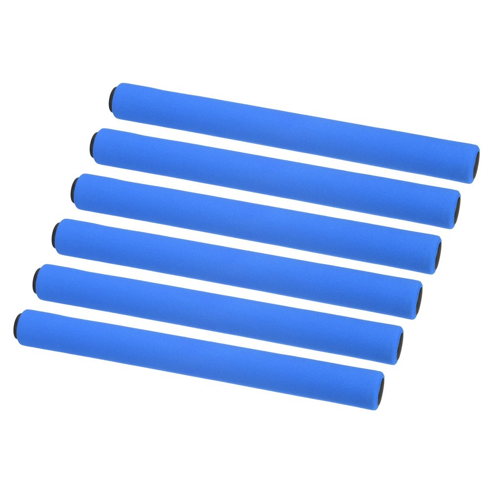 PATIKIL Relay Track Baton, 6 Pack Sponge Stainless Steel Tube Race Field Running Stick for Outdoor Athletics Sport Game Tool, Blue