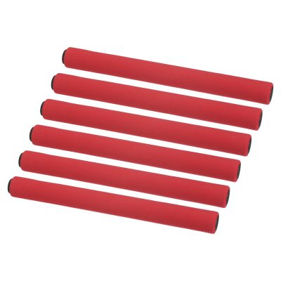 PATIKIL Relay Track Baton, 6 Pack Sponge Stainless Steel Tube Race Field Running Stick for Outdoor Athletics Sport Game Tool, Red