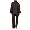 Cambkatl Mens Silk Satin Pajamas Set Classic Long Sleeve Button-Down Shirts Long Pants Sleepwear Two Piece Loungewear view 2