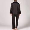 Cambkatl Mens Silk Satin Pajamas Set Classic Long Sleeve Button-Down Shirts Long Pants Sleepwear Two Piece Loungewear view 3