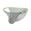 JEsilunmaMY Sexy Hollow Bikini Briefs for Men Ice Silk Low Rise Bulge Pouch Underwear Solid Color Breathable G-String Thongs (Grey,Large) view 1