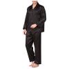 Cambkatl Mens Silk Satin Pajamas Set Classic Long Sleeve Button-Down Shirts Long Pants Sleepwear Two Piece Loungewear view 2