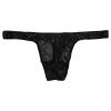JEsilunmaMY Low Rise T-Back for Men See Through Lace Sheer Sissy G-String Panties Stretch Breathable Thongs Bikini Briefs (Black,X-Large) view 1