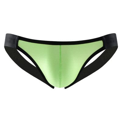 JEsilunmaMY Low Rise Bikini Briefs for Men Soft Comfortable U Convex Pouch Underwear Breathable Stretch Panties Underpants (Green,Small)