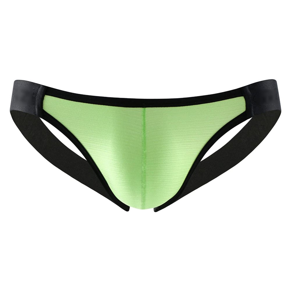 JEsilunmaMY Low Rise Bikini Briefs for Men Soft Comfortable U Convex Pouch Underwear Breathable Stretch Panties Underpants (Green,Small)