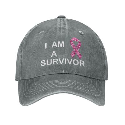 BATHBEE Breast Cancer Awareness Cap Survivor Breast Cancer Hat Men Baseball Hats Trendy Caps Gray, One Size