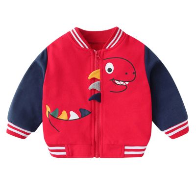Toddler Kids Boys Girls Winter Clothes Long Sleeve Cute Print Baseball Jacket Coats Thick Warm (Red, 6-12 Months)