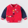 Toddler Kids Boys Girls Winter Clothes Long Sleeve Cute Print Baseball Jacket Coats Thick Warm (Red, 6-12 Months) view 3