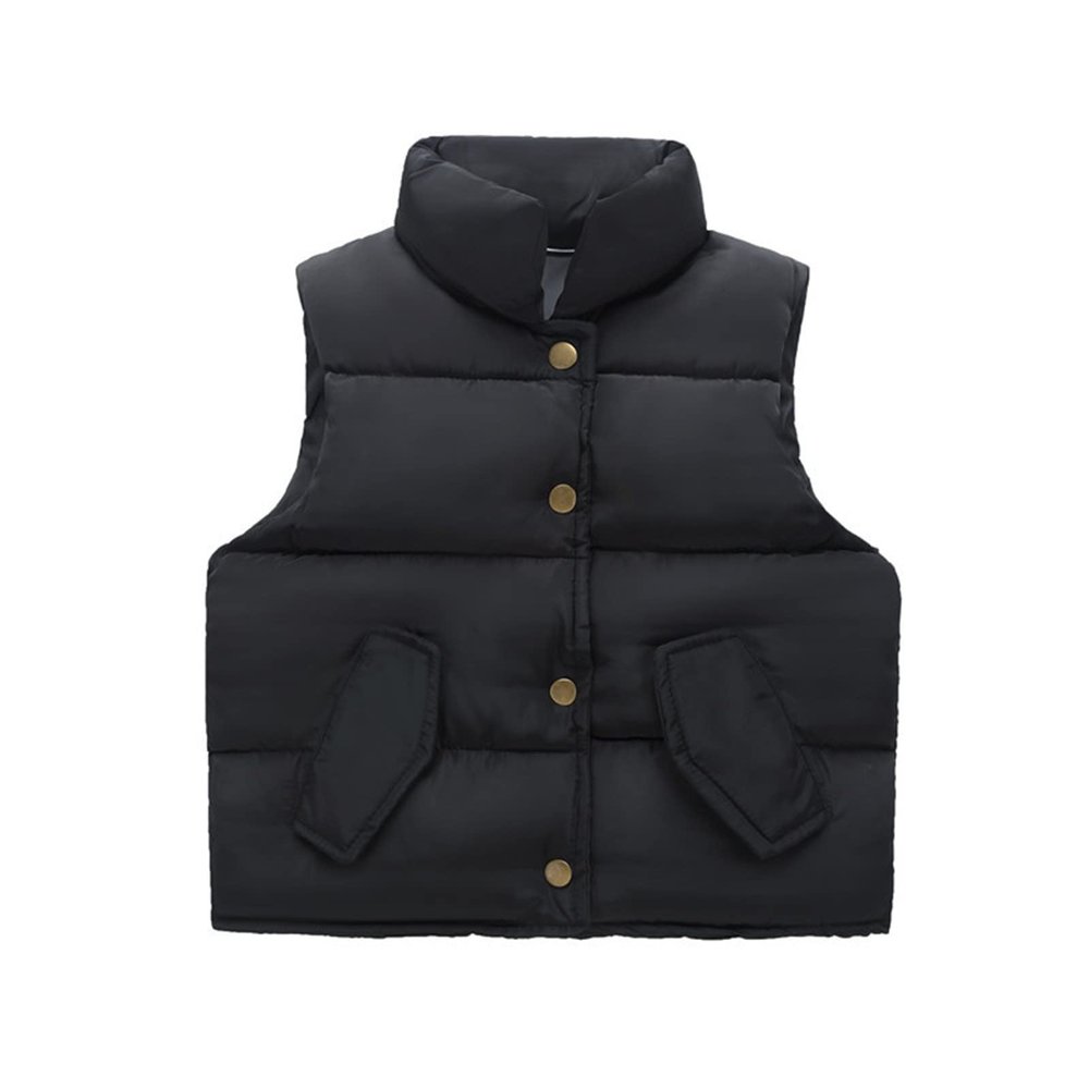 Winter Coats for Kids Child Kids Toddler Infant Baby Boys Girls Sleeveless Winter Solid Coats Jacket (Black, 3-4 Years)