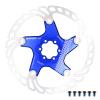 DJC Bike Brake Disc Rotor MTB Floating Brake Disc 140mm 160mm 180mm 203mm with 6 bolts Road Bike MTB BMX Steel Aluminum Brake Disc iiipro (3# blue, 203mm) view 1